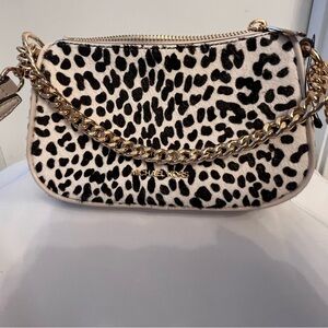 Michael Kors Leopard Print Crossbody Bag with Gold Chain